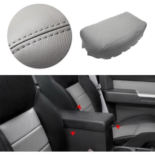 Car Accessories Interior Center Console Lid Armrest Box Leather Cover Sticker Trim For Dodge Nitro 2007 2008 2009 2010 2011 Gray