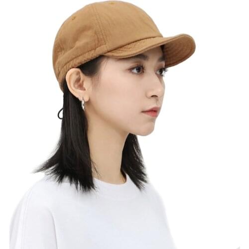 Clape Short Brim Baseball Cap For Male Famale Snapback Fitted Cap Washed Cotton Solid Family Soft Brim Vintage Trucker Hat