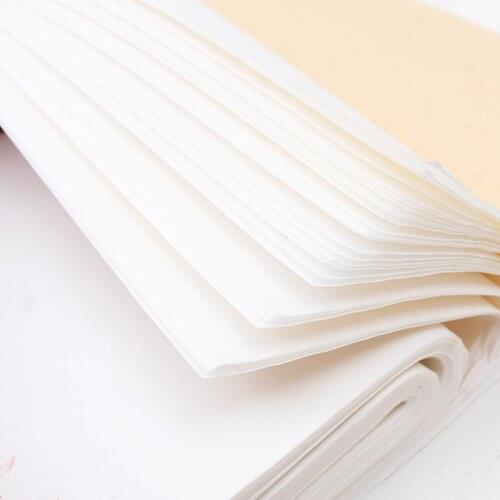 100 Sheets Half -Ripe Xuan Paper Chinese Calligraphy Papers Handmade Thicken Painting Fiber Rice Paper Rijstpapier for Beginners