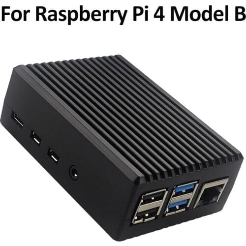Raspberry Pi 4 Model B Black Aluminum Alloy Case Passive Cooling Shell Metal Enclosure Heat Dissipation for Raspberry Pi 4 Case