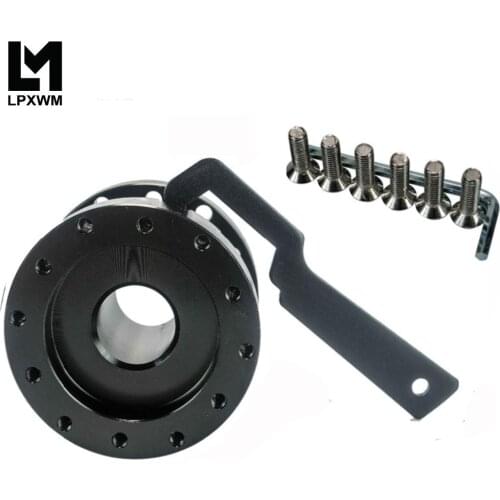 BLACK ADJUSTABLE 40MM TO 70MM STEERING WHEEL SPACER BOSS HUB KIT SWF21