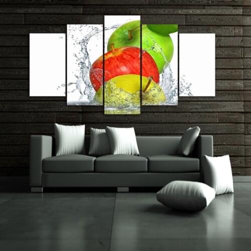 HD Printed apples splashing water Group Painting Canvas Print room decor print poster picture canvas Free shipping/ny-297