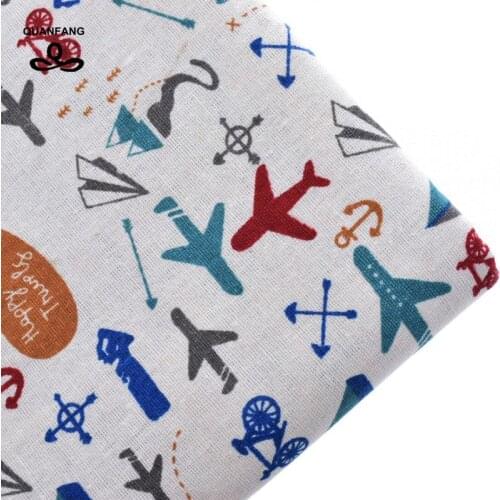 Cotton Linen Fabric For Sewing Hometextile Handmade Material Of Bags Cushion Tablecloth Of Aircraft Series Meter 100x145cm