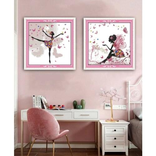 Joy Sunday Counted Cross Stitch Flower Fairy Patterns Embroidery Needlework Sets Cross Stitch Kits adornos para el refrigerardor