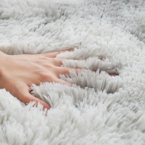 Living room bedroom carpet Nordic bedside gradient imitation rabbit fur plush sofa cushion household soft thickened floor mat