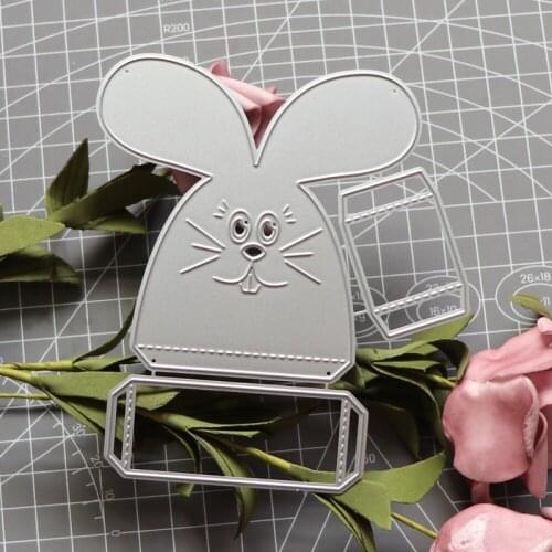 Rabbit Gift Box Metal Cutting Dies Stencils DIY Embossing Scrapbooking Decorative Paper Card Craft