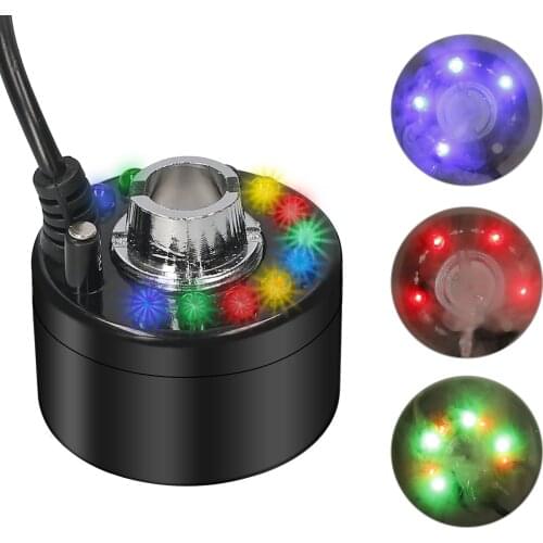 Mini Air Humidifier 12 LED Coloful Light Mist Maker Fountain Mister Fogger Fog Atomizer Humidifier for Aquarium Pond Fish Tank