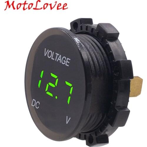 MotoLovee Waterproof Car Cigarette Lighter Socket Plug LED Lens Digital Display Voltmeter Adapter For car instrument Motorcycle