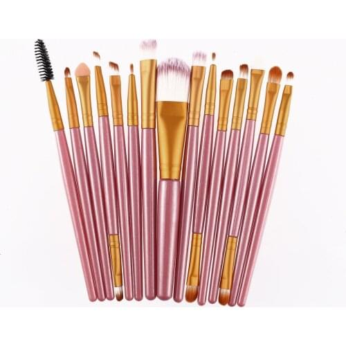 15Pcs Makeup Brushes Set Kits Eyelash Lip Foundation Powder Eye Shadow Brow Eyeliner Cosmetic Make Up Brush Beauty Tool
