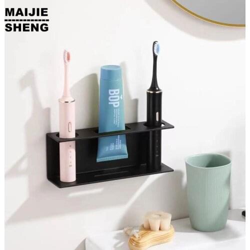 Bathroom Household Space Saving Bathroom Accessories Wall Mounted Toothbrush Holder Aluminium Alloy Toothpaste Rack