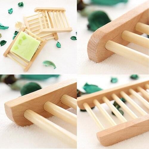 Natural Wood Soap Dish Soap Tray Bathroom Accessories Home Storage Organizer Bath Shower Plate Durable Portable Soap Tray Holder