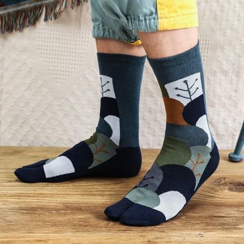 New Men Leisure Multi-element 2 Toes Separator Socks Cotton Four Seasons Two-toed Socks Split-toe Socks Trotters Socks MKD007