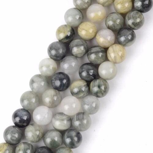 Wholesale 4 6 8 10mm Natural Mineral Green Grass Agates Stone Round Beads for Jewelry Making 15" Ball Beads Jewelry Accessories