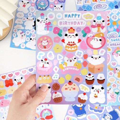 INS Cute Pink Planet Sticker DIY scrapbooking journal base collage phone diary happy plan decoration sticker