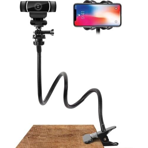 Webcam Stand Flexible Desk Telescopic Gooseneck Mount Stand Camera Holder For Web-cam Accessories Holder For Phone Magnetic Hold