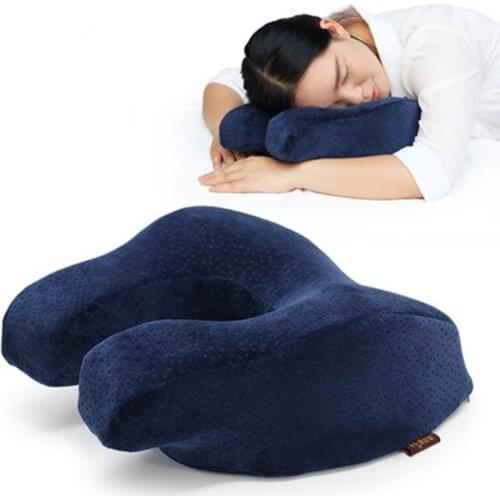 Nap Solid U-shaped Memory Cotton Pillow Office Airplane Travel Pillow Lunch Break Pillow Student Sleeping Artifact Pillow