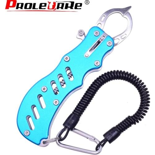 Proleurre Alloy Fish Controller Grabber with Scale Fishing Tackle Tool Anti-scratch Outdoot Sea River Fishing Grip Fish Tools