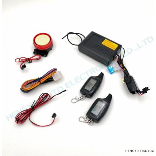 HENGYU HY-420 two way motorcycle alarm with 2 remote motorbike 2 way alarm system anti-theft vibration LCD remote engine start