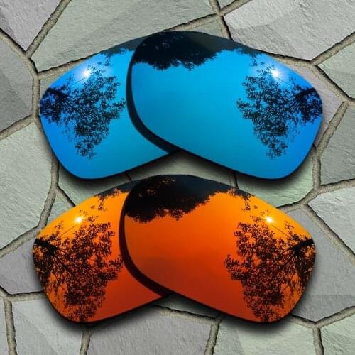 Sky Blue&Red Orange Sunglasses Polarized Replacement Lenses for Oakley Twoface