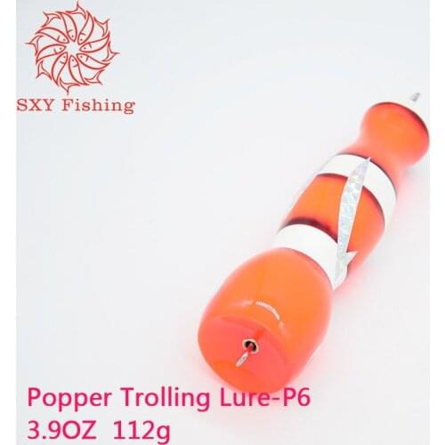 SXY FISHING Popper Trolling Bait Wooden fish Laser film Lure Popper bait Fishing Lure P6