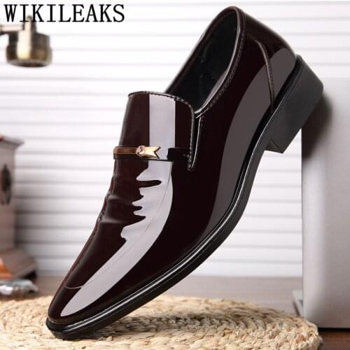 Patent Leather Shoes Men Classic Italian Dress Elevator Shoes for Men Plus Size Dress Office Shoes Men Formal Slip Dress Zapatos