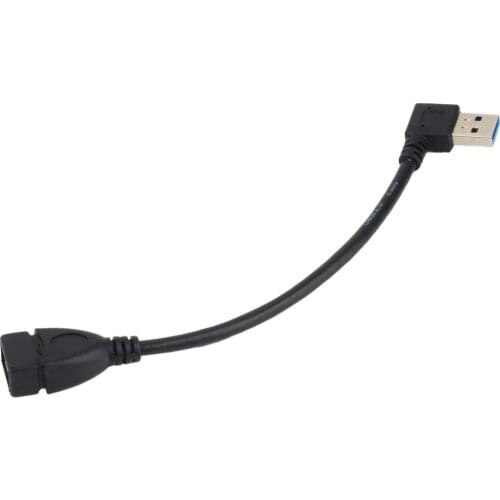 Universal 15cm USB Extension Cable USB 3.0 Male A to Female A 90 Degree Extension Data Sync Cord Cable Wire Adapter