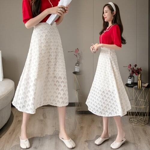 2021 Spring & Autumn New Simple Chiffon Skirt High Waist Slim Big Swing Skirt Casual Loose Women A-line Long Skirt Free Shipping