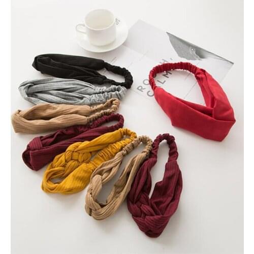 Q Fashion New Korean Style Elastic Hair Bands Multi Purpose Chinese Knot Wide Side Face Washing For Women Girls Hair Accessories
