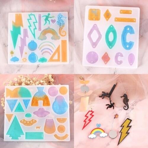 1pcs Resin Mold Handmade Pendants Necklace Earrings Silicone Moulds for DIY Jewelry Making Tools
