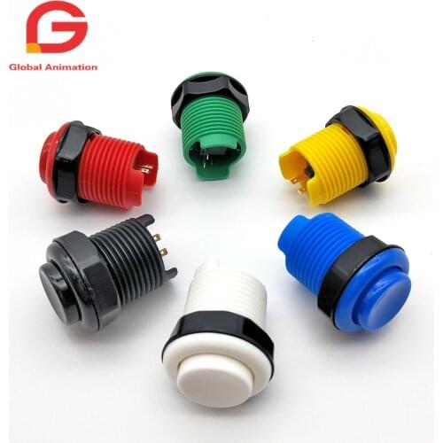 10pcs 28mm HAPP Style Built-in Silent Switch Gold Plating Port Arcade Push Button for DIY Raspberry Pi MAME PC Pandora Box