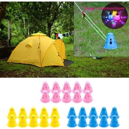 10 Pcs Tent Nail Warning Cover Multicolor Luminous Multifunction Night Camping Peg Decoration Protective Roller Skating