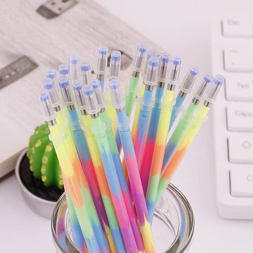 20pcs 0.5mm Multi-Color Rainbow Highlighters Gel Pen Refills for Children Kids Adults School Office Painting Graffiti Supplies