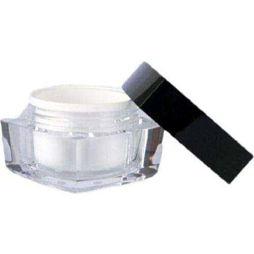 5G 10G 15G 30G 50G Empty Black Cover Packing Square Box Plastic Bottle Acrylic Cream Jar 20pcs/lot