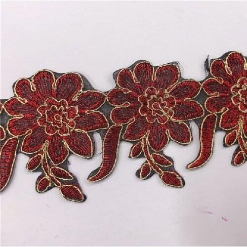 8yards 19colors Flower Lace Vintage Trim Braid Ribbon Applique Metalic Gold Fabric Sewing wide 6.5cm