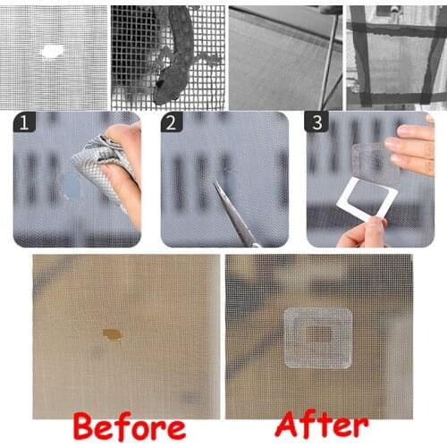 9Pcs/15pcs Anti Mosquito Fly Bug Insect Repair Screen Wall Patch Stickers Mesh Window Screen Fix Net Window Home Adhesive