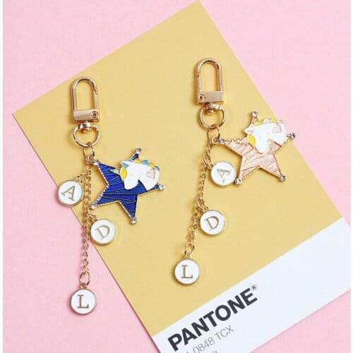 Ins star moon Unicorn Apple Bluetooth headset case pendant bag Key Chain Pendant