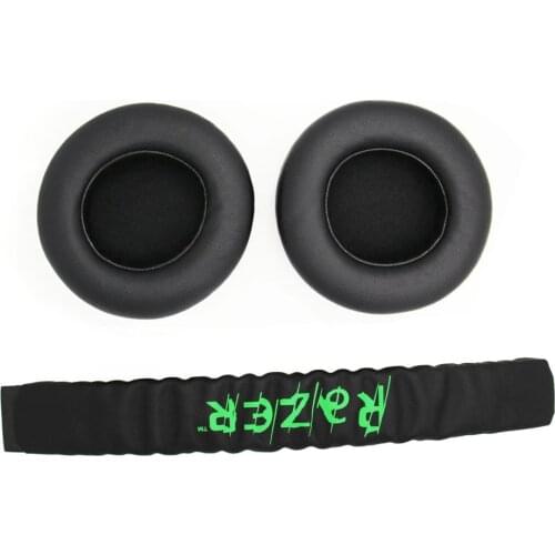 Fitma Replacement Headband Plastic Head Band Parts + Ear Pads Cushion For Razer Kraken Pro 7.1 or Electra Gaming Headphones