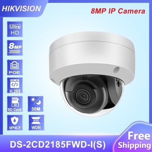 Hikvision OEM IP Camera OEM from DS-2CD2185FWD-I 8MP Network Dome POE IP Camera H.265 CCTV Camera SD Card Slot