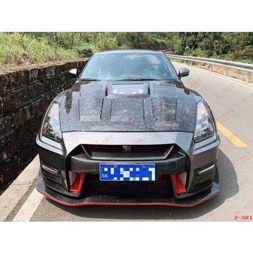 Z-ART transparent Carbon fiber engine bonnet for GTR R35 carbon fiber engine hood for 2009-2019 GT-R forged carbon engine cover