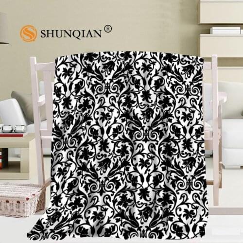Custom Black and white pattern Coral Blankets Travel Sofa Falafel Blankets Soft Fluffy Warm 56x80inch 50X60inch 40X50inch