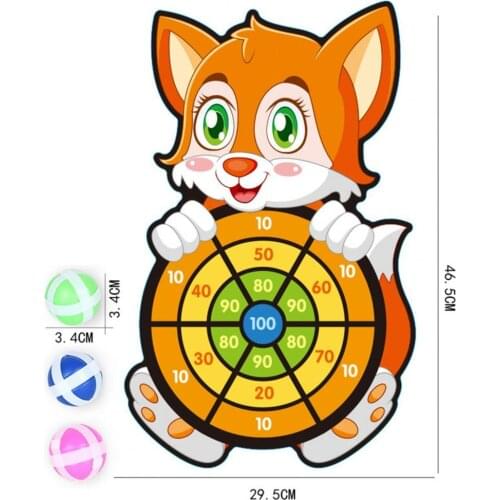 Sticky Cartoon Animal Target Balls Dart Board Parent Kids Interaction Game Toy