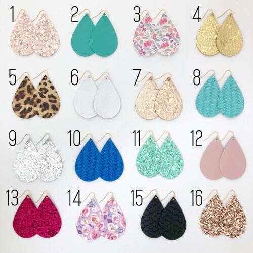 New Classic Lightweight Leather Teardrop Leaf Earrings Fashion Colorful Leopard Leather Drop Earrings For Women Girs