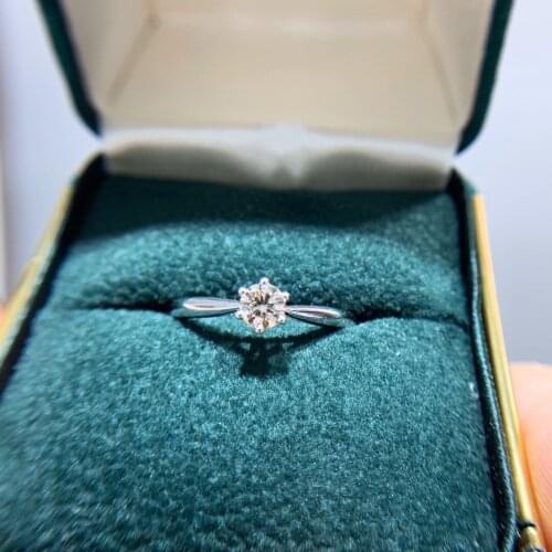 18k White Gold Round Cut0.3carat KL VS Natural Diamond Engagement Ring Real Diamond Fine Ring