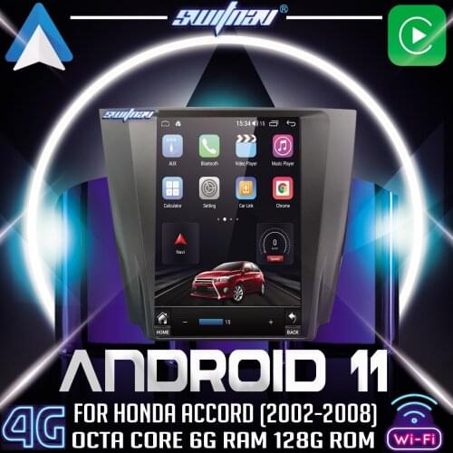 SWITNAV For Tesla Style Android 10 CAR DVD For Honda Accord 7 2002-2008 car Player audio gps display screen Monitor