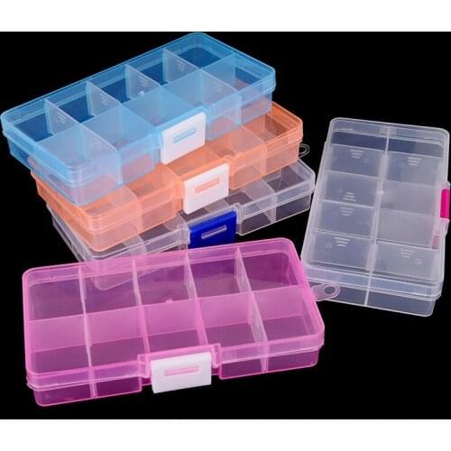 Plastic Jewelry Boxes Plastic Transparent Detachable Tool Box Adjustable Craft DIY Storage Beads Bracelet Jewelry Storage Boxes