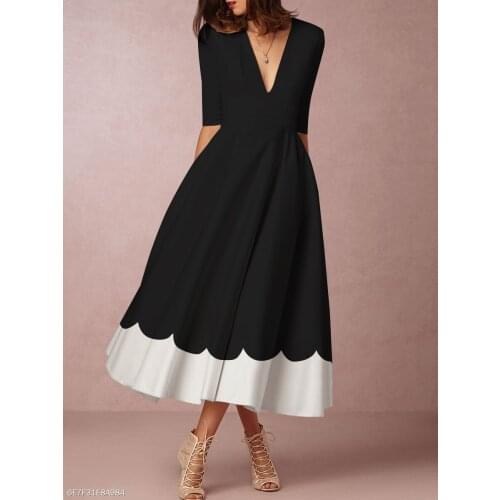 2019 V-neck medium sleeve dress with digital printing 1pcs/lot