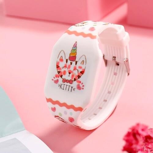 Gift for Kid Digital Watch Kitty Alpaca Mermaid Unicorn Dinosaur Dolphin Cartoon Watch Women Halloween Christmas Gift