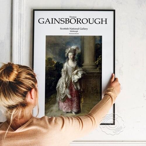 Gainsborough The Honorable Mrs Graharm Scottish Museum Exhibition Poster, Thomas Gainsborough Art Print, Vintage Home Wall Decor