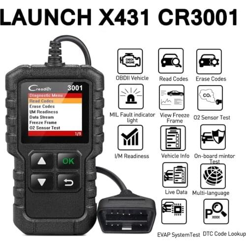 LAUNCH X431 Creader 3001 Full OBD2 OBDII Code Reader Scan tools CR3001 OBDII Car Diagnostic tool PK AD310 ELM327 OM123 Scanner