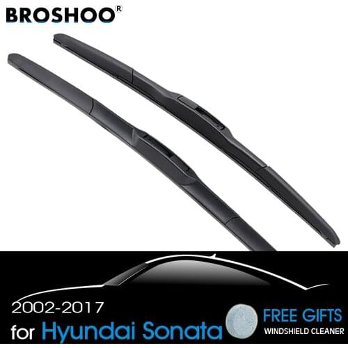 BROSHOO Car Styling Wiper Blades Natural Rubber For Hyundai Sonata NF/Sonata Fit Standard Hook Arm Model Year From 2002 To 2017